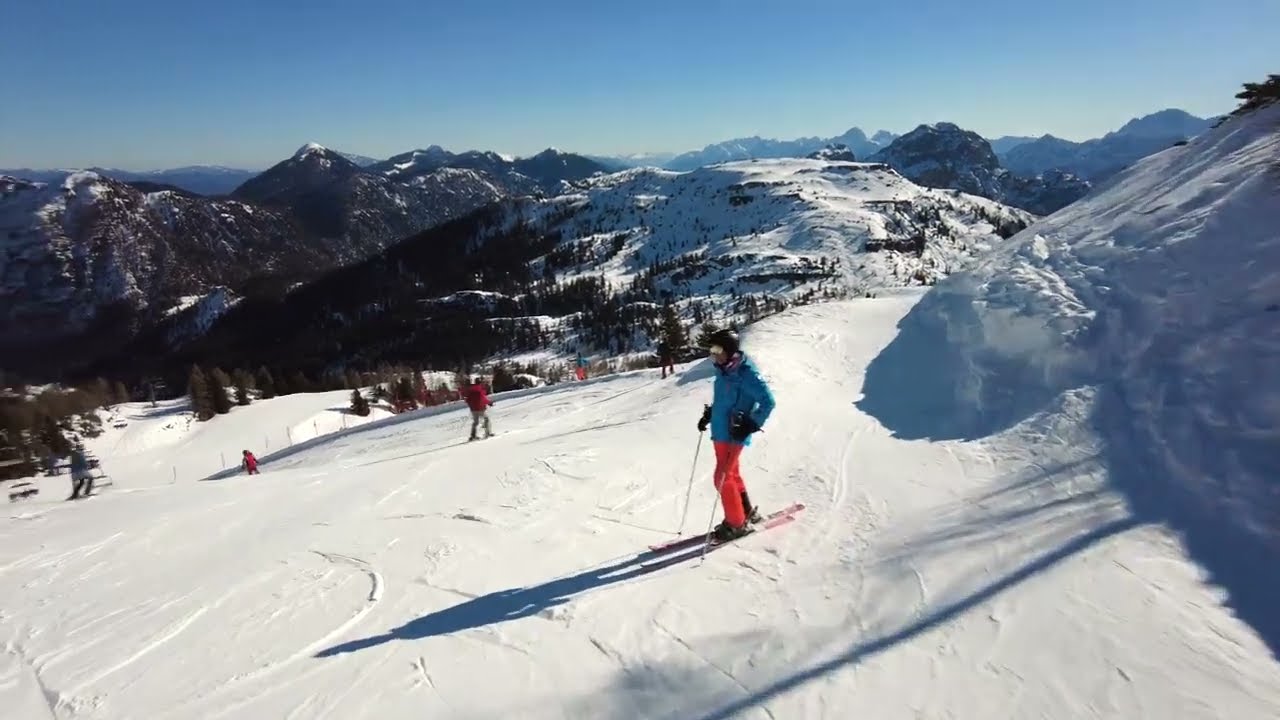 [4K] Red Ski Run Garnitzenbahn II  - La Perla, Nassfeld, Carinthia, Austria