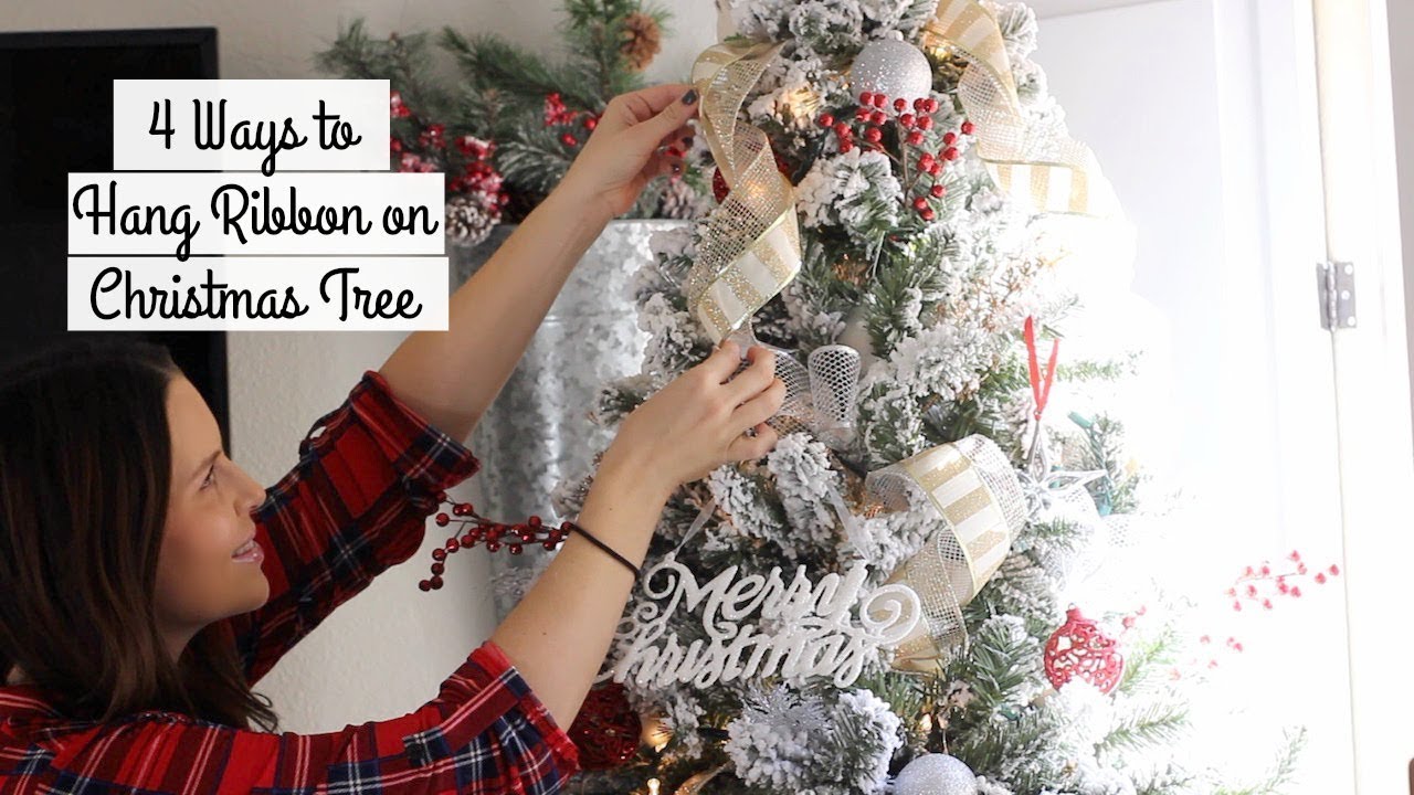 4 Ways to Hang Ribbon on Your Christmas Tree// How to Hang Ribbon on Christmas Tree