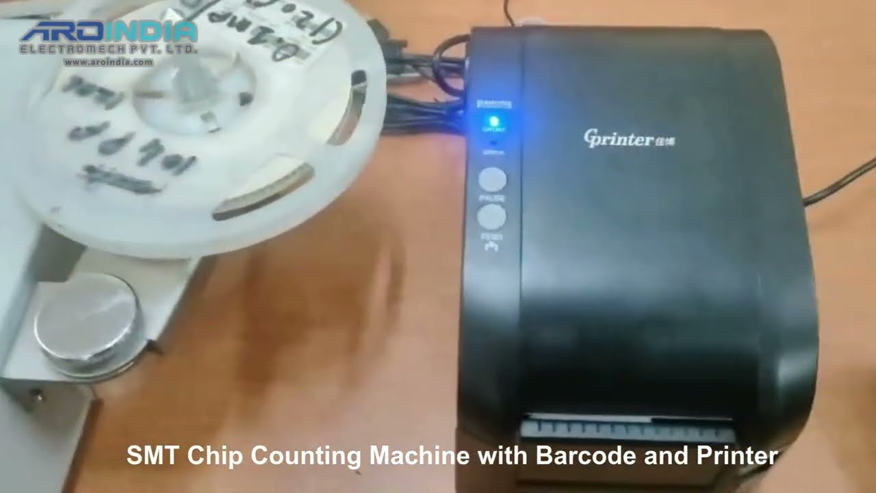 SMT Chip Counting Machine with Barcode & Printer | AROINDIA Electromech Demo