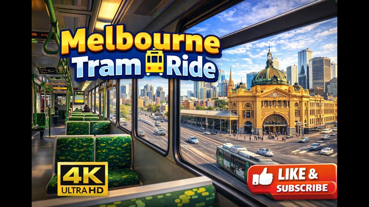Melbourne Tram Ride 🚋 | City Streets in 4K Ultra HD