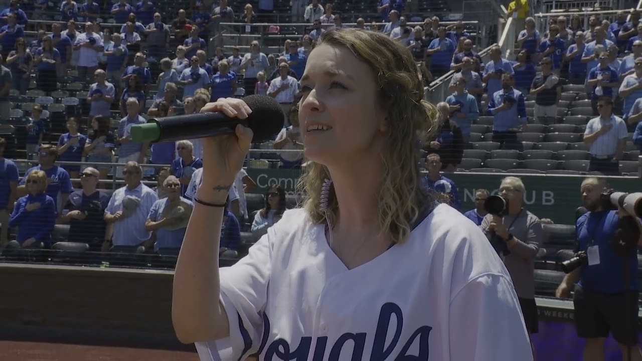 Kati Brewer sings National Anthem at Kansas City Royals Game