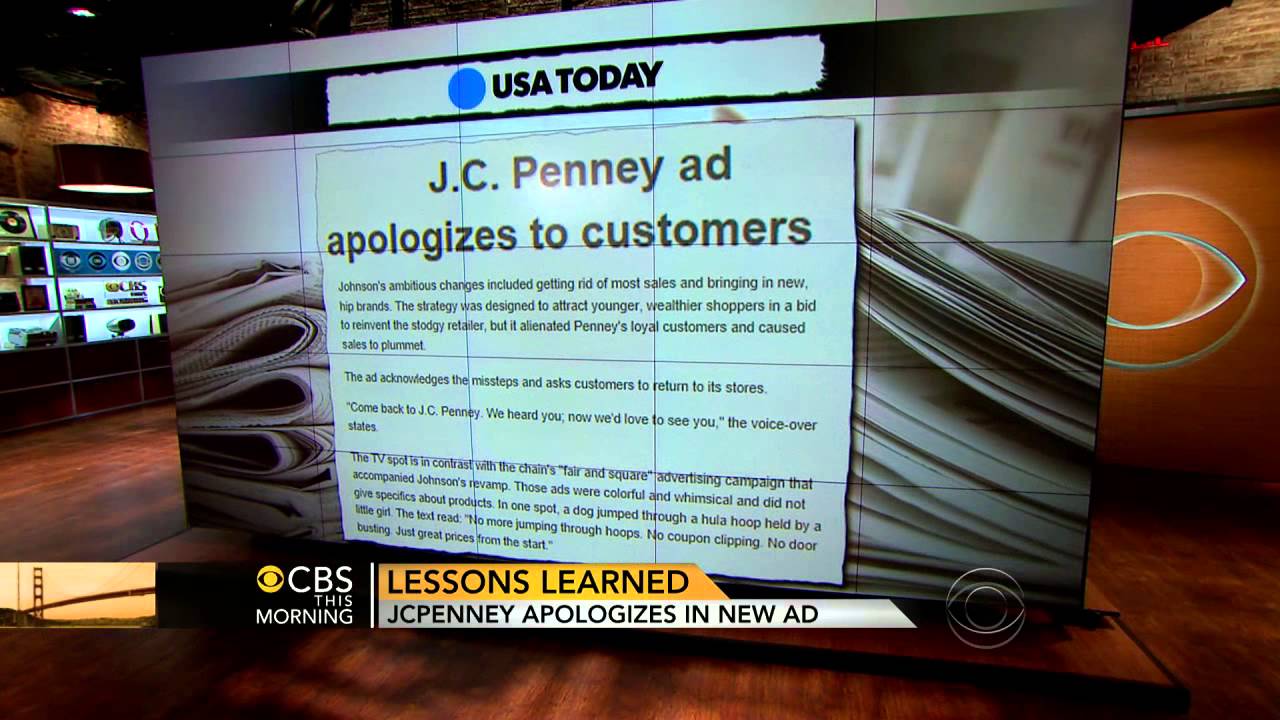 J.C. Penney apologizes to shoppers in new ad