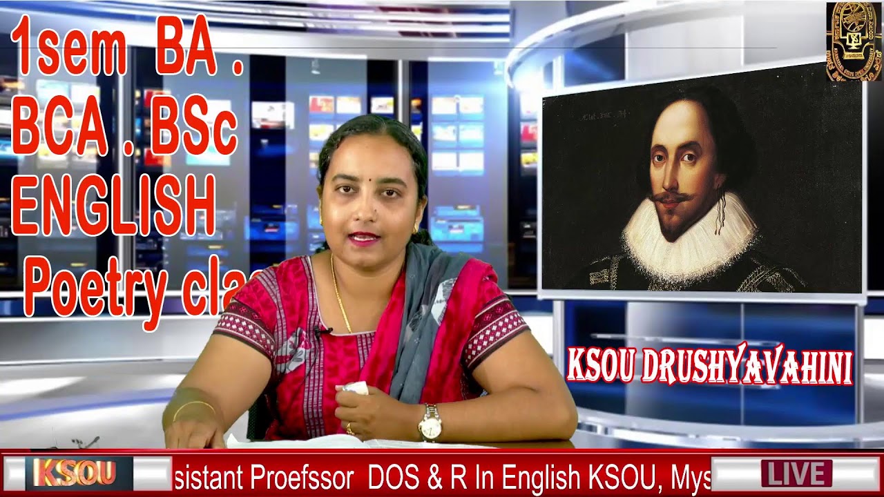 DOS & R In English KSOU, Mysuru 1sem  BA . BCA . BSc : English (Language) Poetry Class#ksou#english