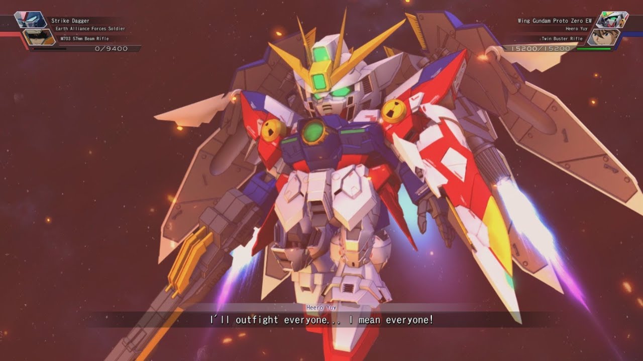 SD Gundam G Generation Cross Rays - Wing Gundam All Ver. Attacks