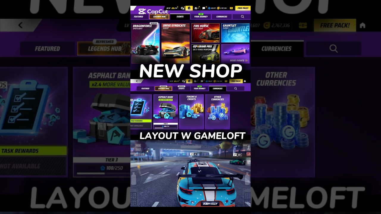 НОВАЯ ПЛАНИРОВКА МАГАЗИНА, W GAMELOFT. #asphaltunite #asphaltlegendsunite #asphalt9 #gameloft