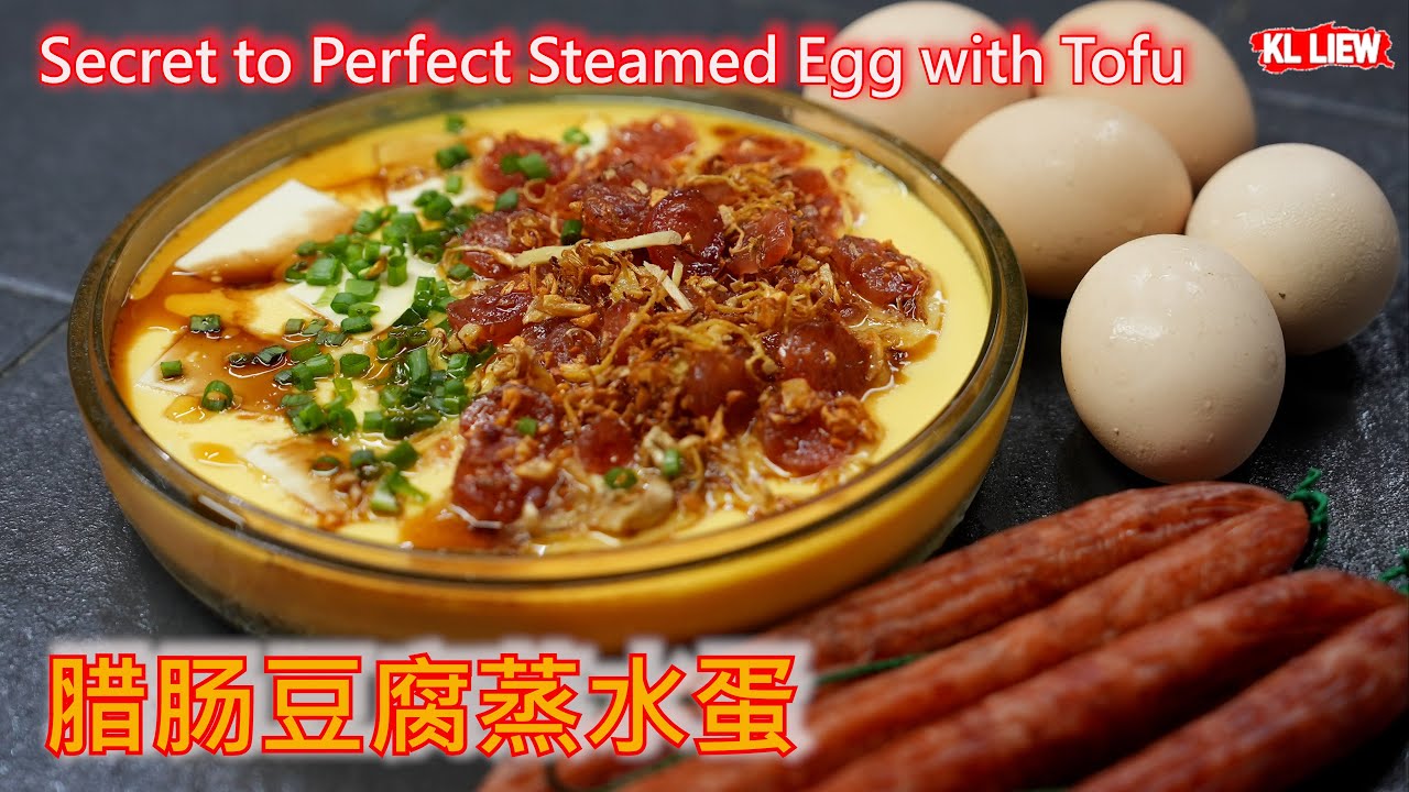 Secret to Perfect Steamed Egg with Tofu 水蛋滑嫩的秘诀！腊肠豆腐蒸水蛋， “蒸蒸日上” 零失败教程 |
