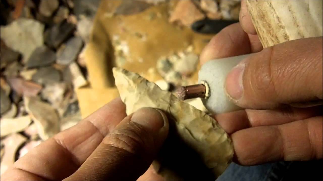 189 - Flintknapping A Texas Marcos Arrowhead Raw Chert And Copper