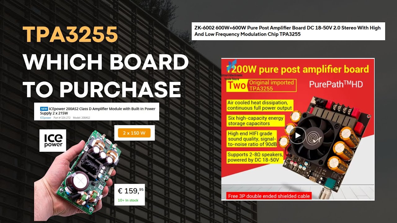 ZK-6002 board optimized to unleash the full potential of the TPA3255 amplifier