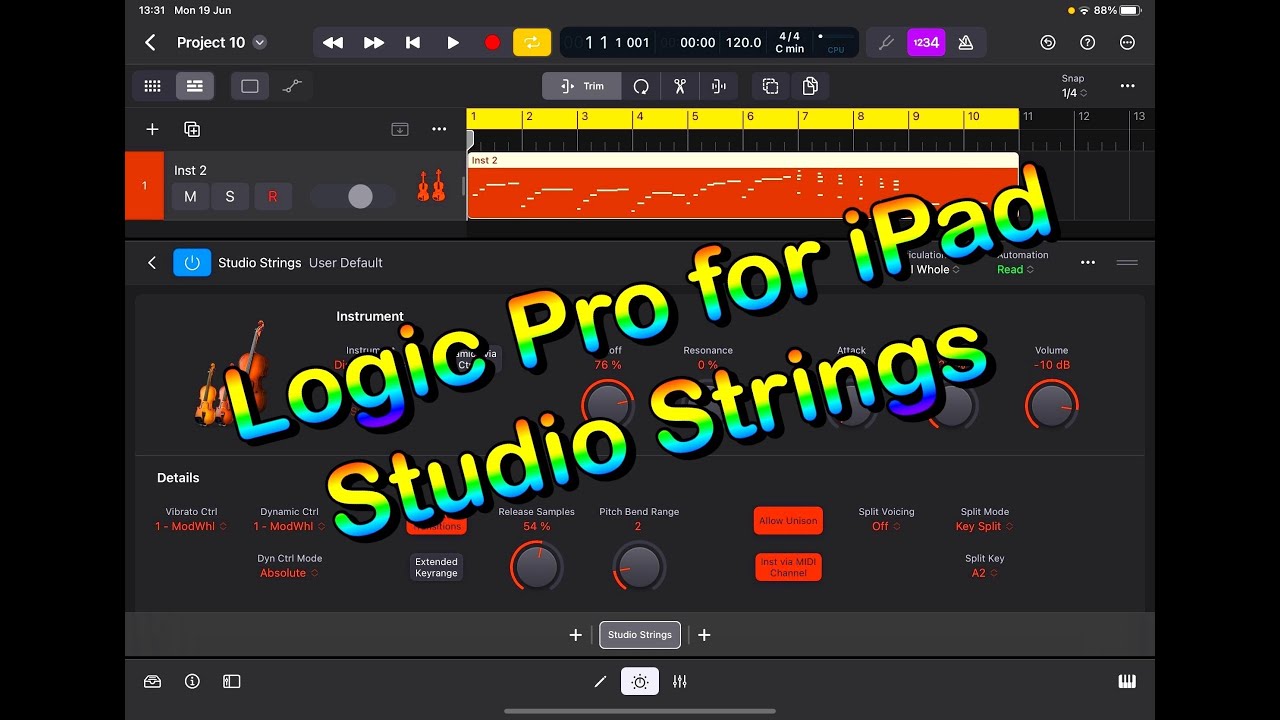 Logic Pro iPad - Studio Strings - Tutorial & Using the Brilliant Articulations - These are Great
