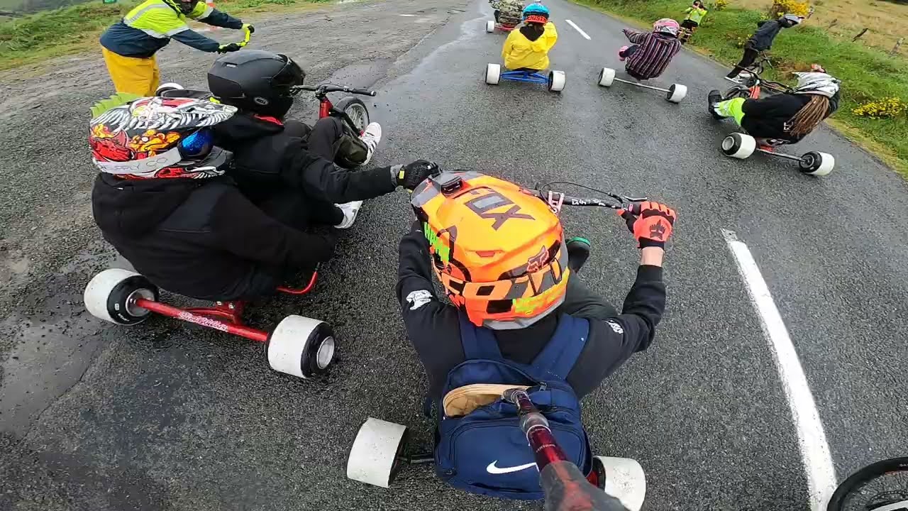 Drift Triking downhill at Southern Slidefest on a closed road!