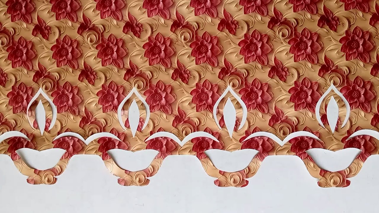 Best Paper Cutting Design for Diwali 2024 Easy & Beautiful | Color Paper Cutting Diya Design Simple