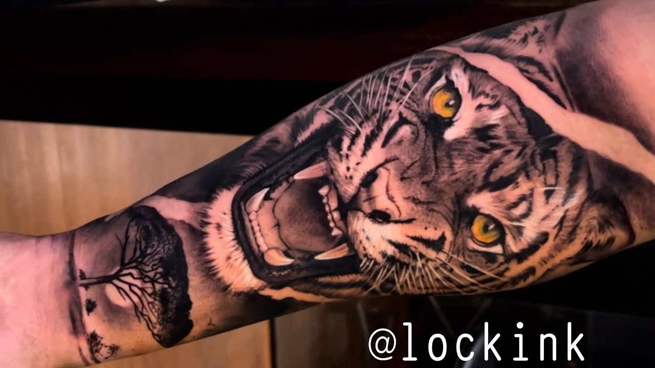 TIGRE E SAVANA - TATUANDO EM TEMPO REAL #51 - LOCKINK (NO AUDIO)
