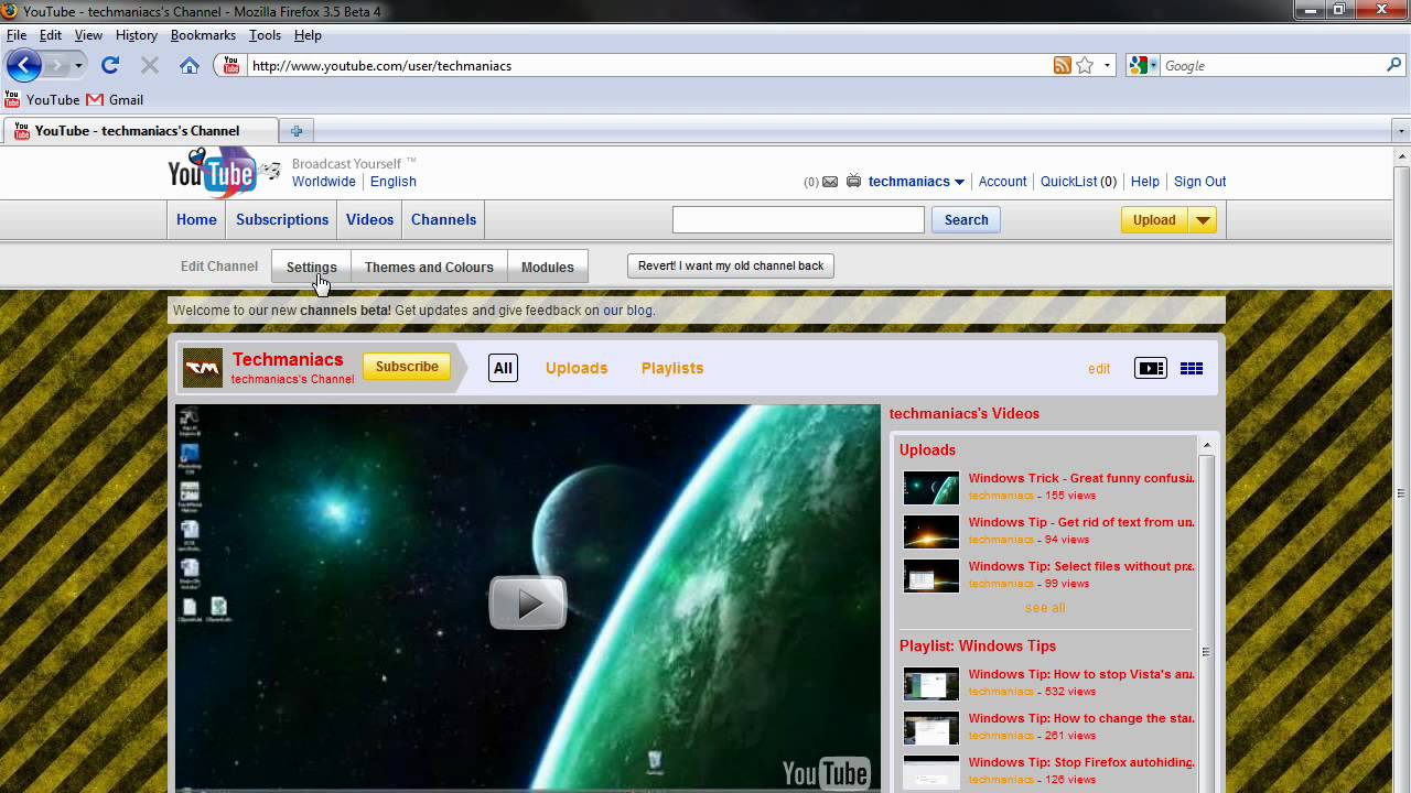 Get the new Youtube Beta Channel 2.0 - Techmaniacs