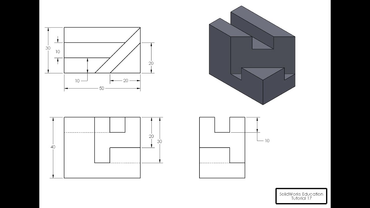 SolidWorks Education Detailed Drawing Exercises Tutorial 17