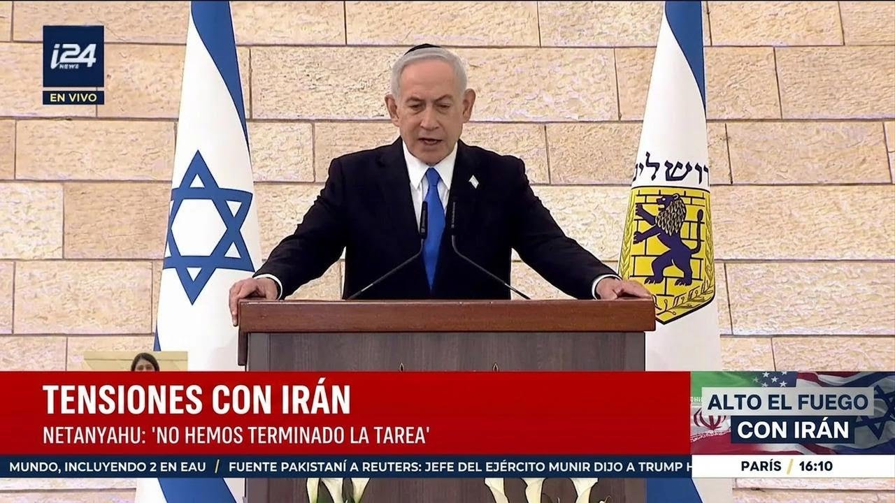En ceremonia del D&iacute;a de los Ca&iacute;dos, Netanyahu afirma que la misi&oacute;n contra Ir&aacute;n a&uacute;n no ha terminado