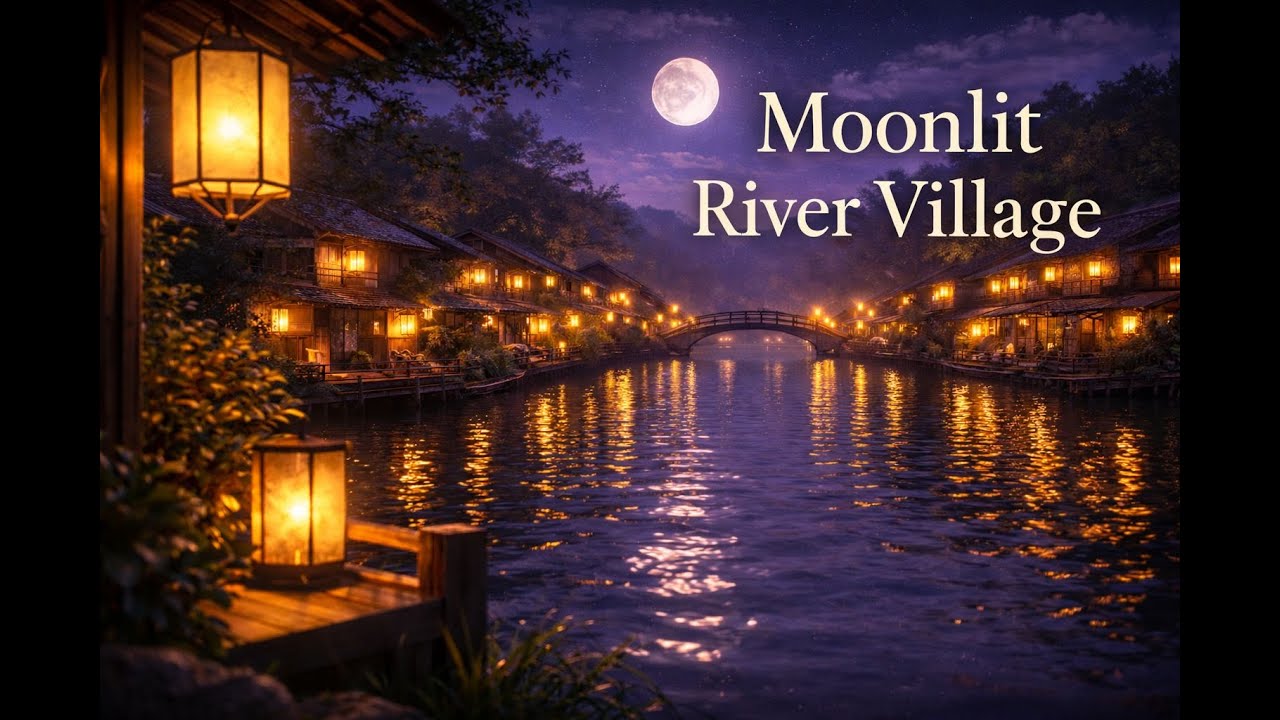 Moonlit River Village 🌙 Cozy Lofi Ambient for Sleep, Relax & Deep Focus