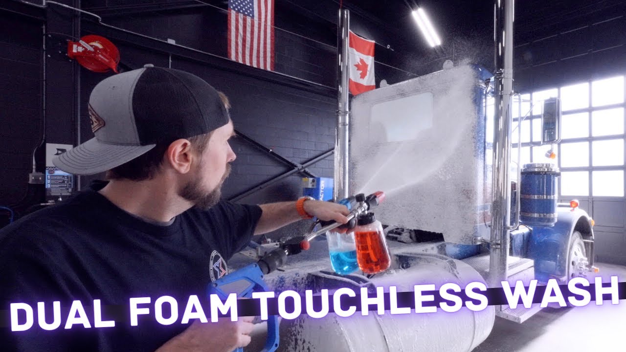 Washing 50lbs of salt off a 1987 Peterbilt Big Rig(super satisfying)