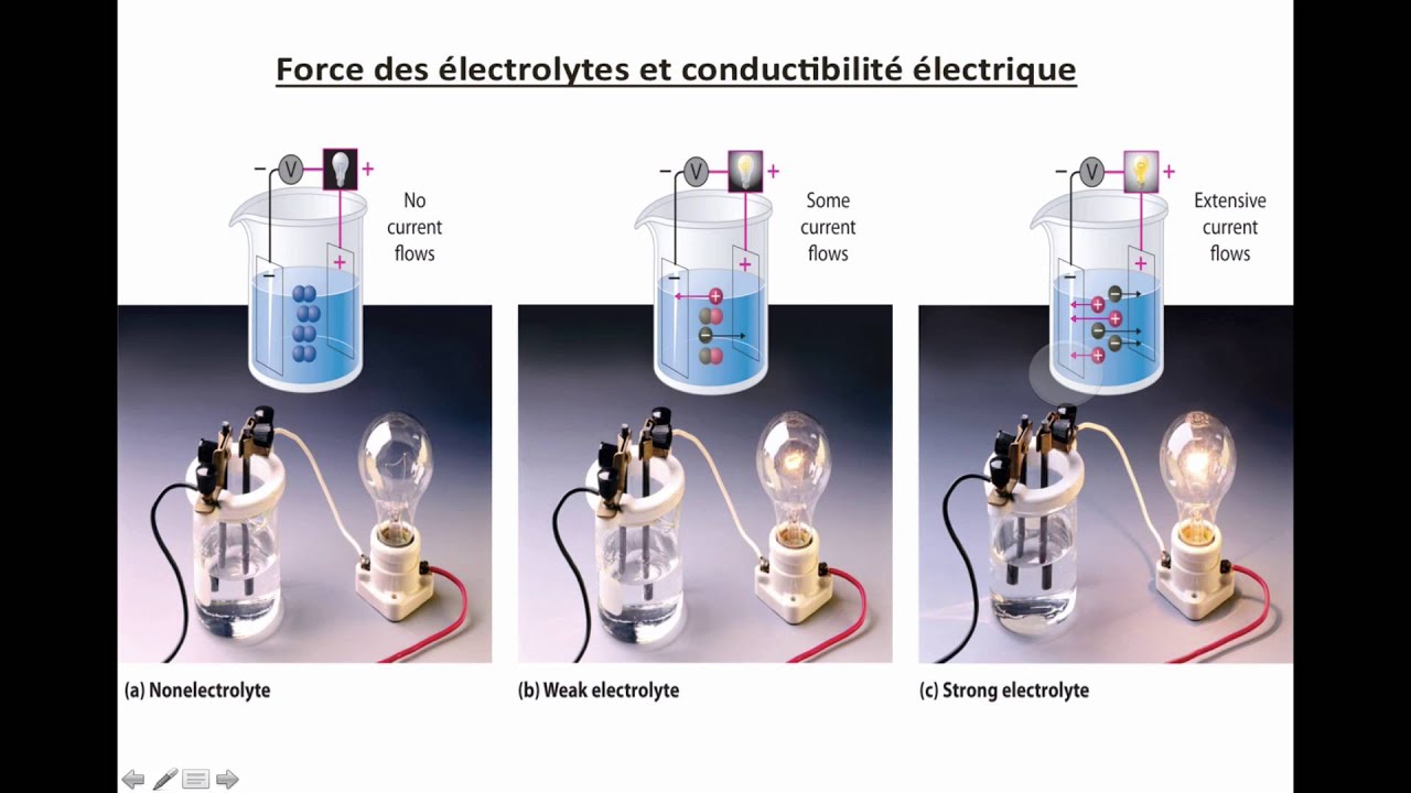 Force des &eacute;lectrolytes