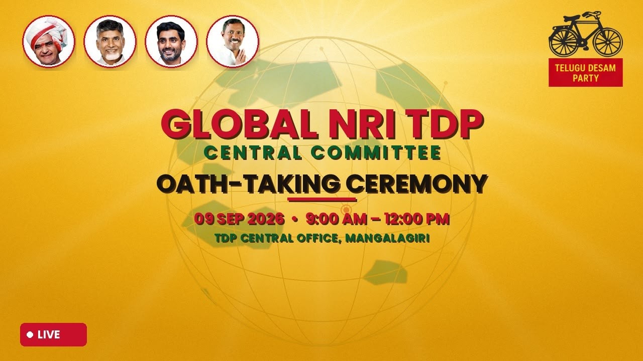 🔴Global NRI TDP Central Committee Oath Taking Cermony || 09-09-2026 ||