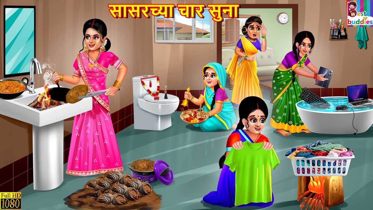 सासरच्या चार सुना | Sasarchya char soona | Marathi Stories | Marathi Story | Marathi  Cartoon