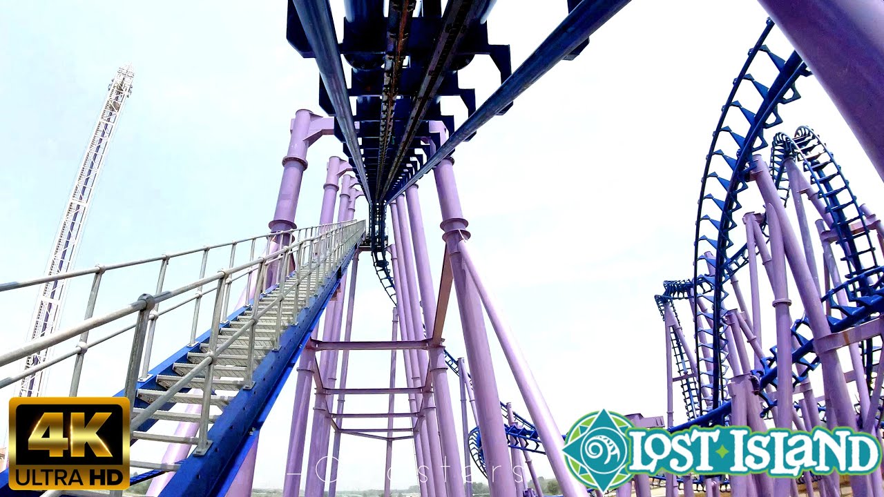 Nopuko Air Coaster - 4K Front Row On-ride POV - Suspended Looping Coaster - Lost Island Theme Park
