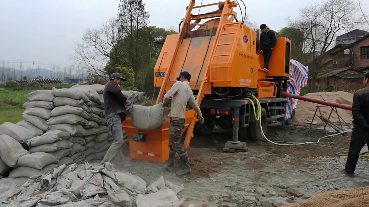 truck mounted concrete mixer pump