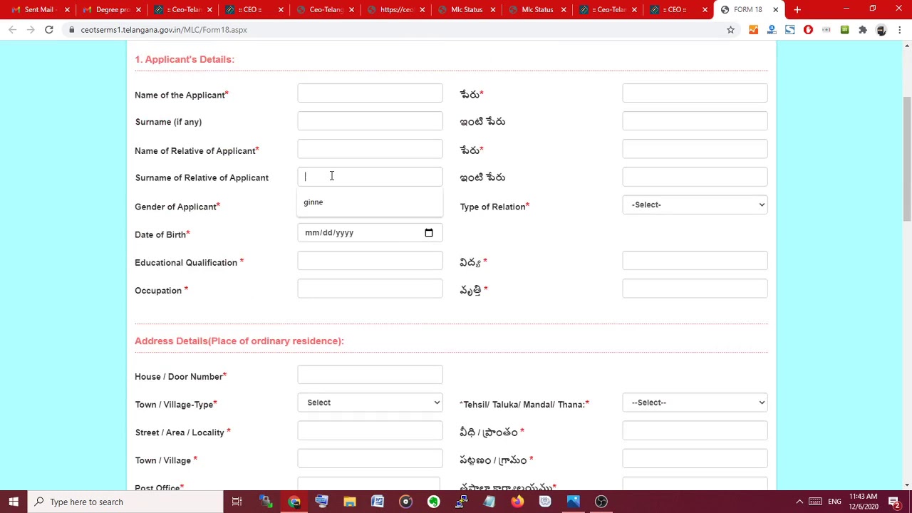 MLC  Voter Id Registration , search, status online at ceo telangana just in 2 mins