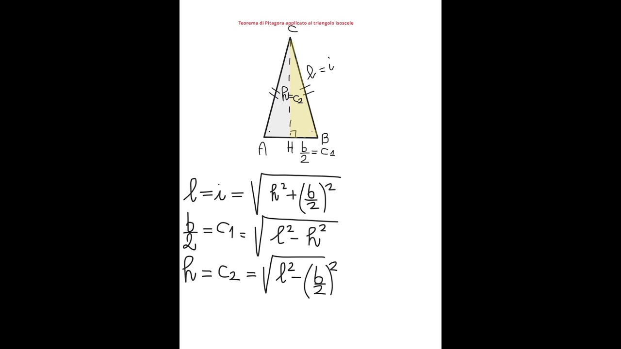 Teorema Pitagora applicato al triangolo isoscele