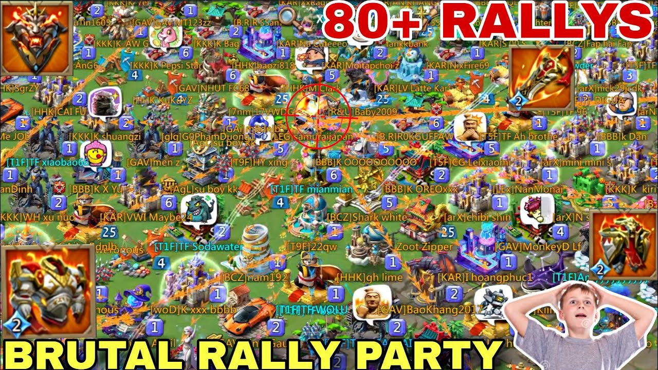 Lords Mobile - 80+ Brutal 🔥 Rally Party Burning 2.2B Mythic Gears Online Players #lordsmobile 