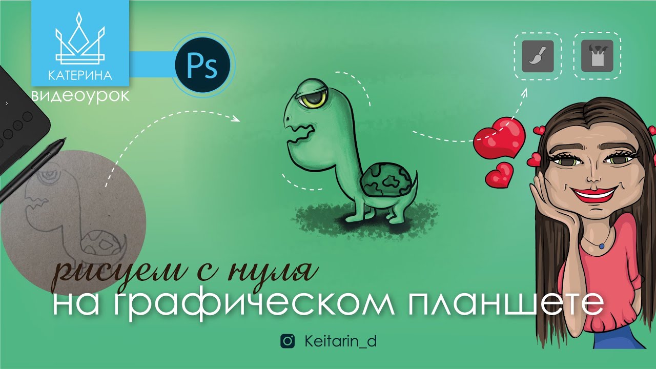 Как рисовать НА ГРАФИЧЕСКОМ ПЛАНШЕТЕ в Photoshop? | растровый рисунок, слои, с нуля