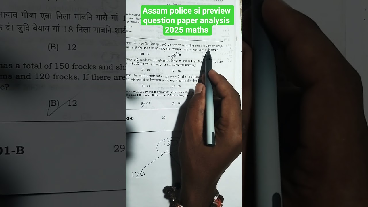 Assam police SI preview question paper analysis 2025 maths