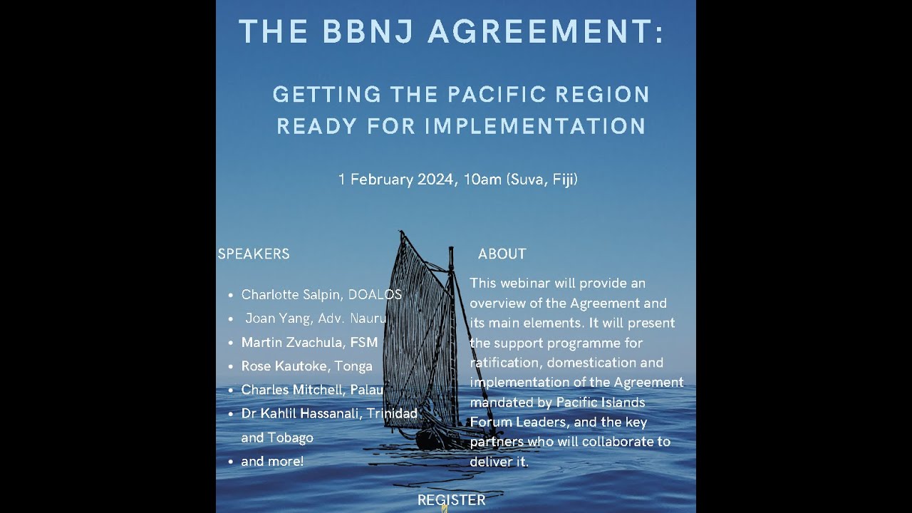 WEBINAR: BBNJ Agreement- Getting the Pacific Ready for Implementation