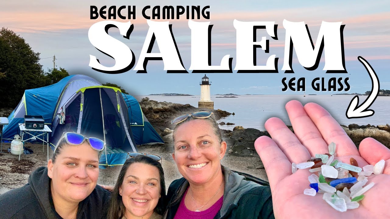 BEACH CAMPING IN HISTORIC SALEM, MA @ WINTER ISLAND PARK | BEST FRIEND TRAVEL VLOG | RACOON INVASION