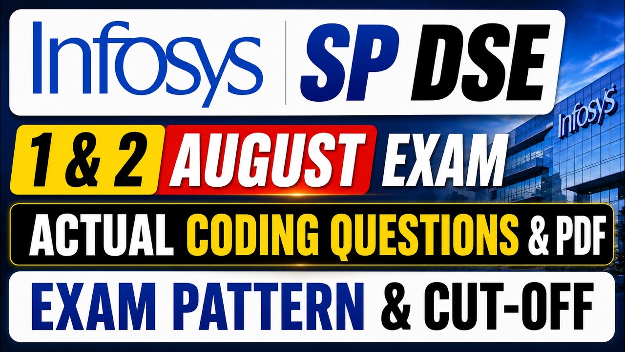 Infosys SP DSE 1 & 2 August Exam 🔥 Actual Coding Questions PDF | Updated Exam Pattern & Cut-Off