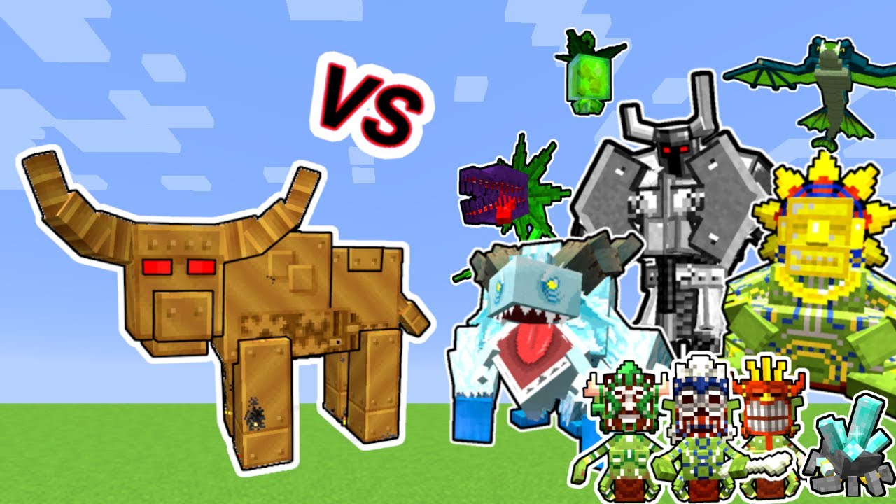 Bronze Bull Vs. Mowzie's Mobs Monsters in Minecraft