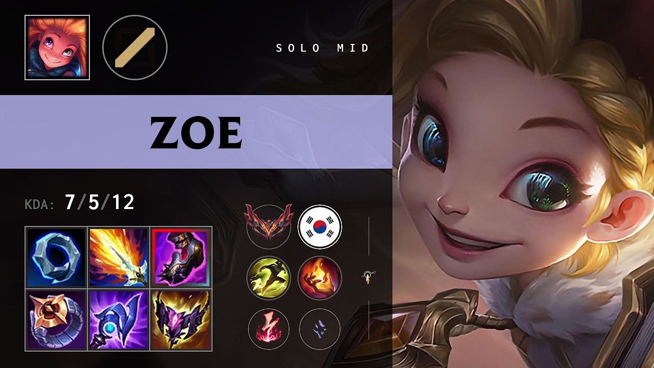 Zoe Mid vs Aurora - KR Grandmaster Patch 26.19