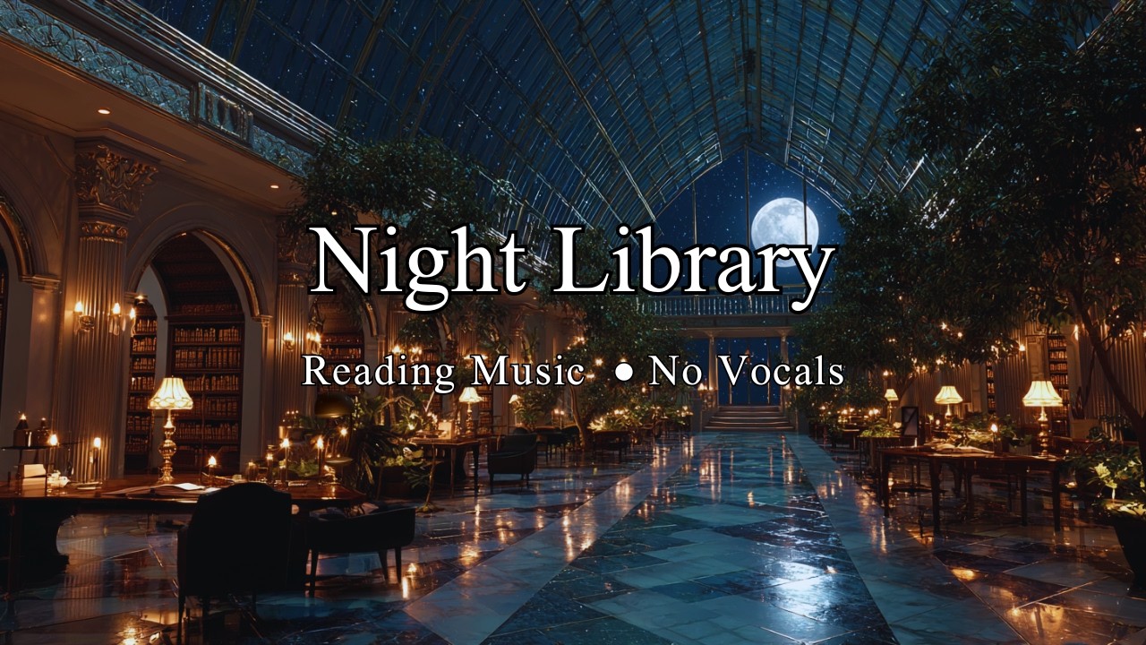Quiet Night Library 📚 Soft Piano for Reading, Focus & Relaxing