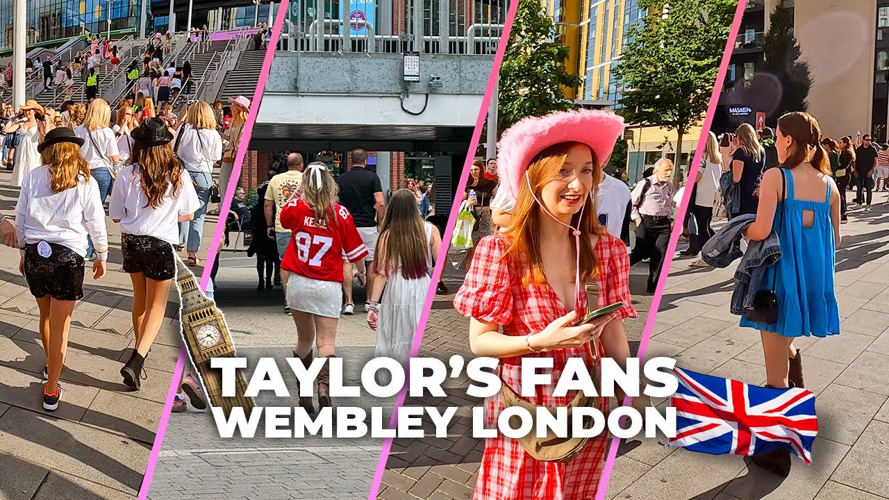 Swifties heading to Wembley Stadium London - Taylor Swift Eras Tour | June 2024 (4K 60fps)