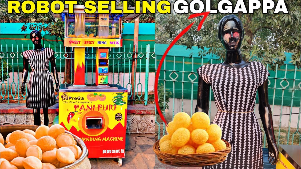 ROBOT Selling Golgappa Panipuri vadapav Automatic vending Machine | Delhi | Street food india