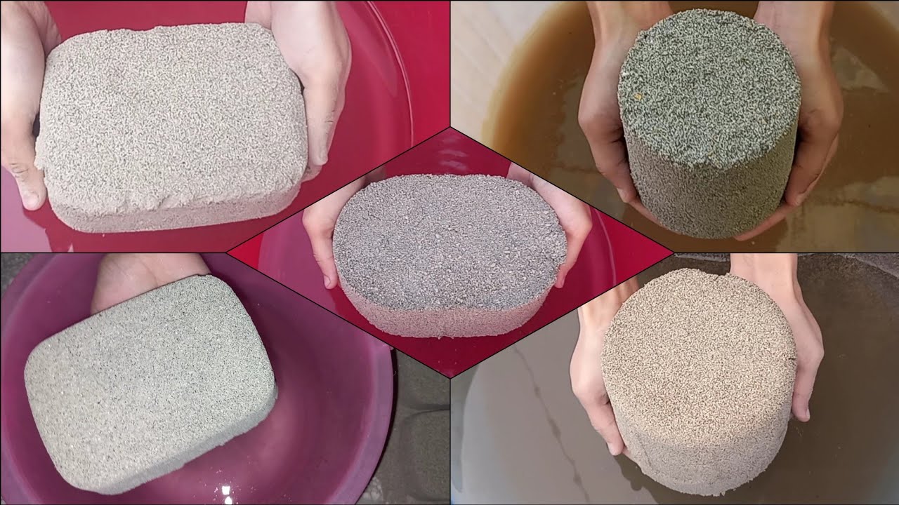 Asmr:💙Pure Sand Soft Shapes Non Stop Water Crumbling Video