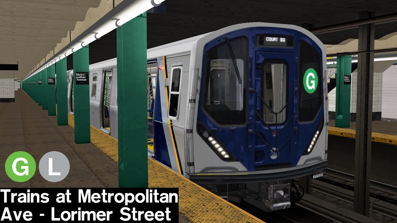 OpenBVE Virtual Railfanning: G and L Trains at Metropolitan Ave - Lorimer Street
