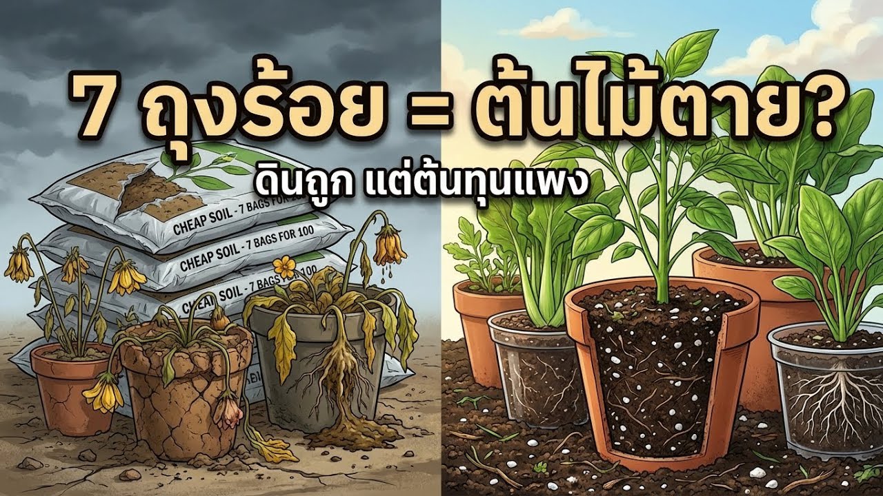 ดินถุง 7 ถุงร้อย = สุสานต้นไม้ ของถูกที่ทำให้พืชตายเงียบ