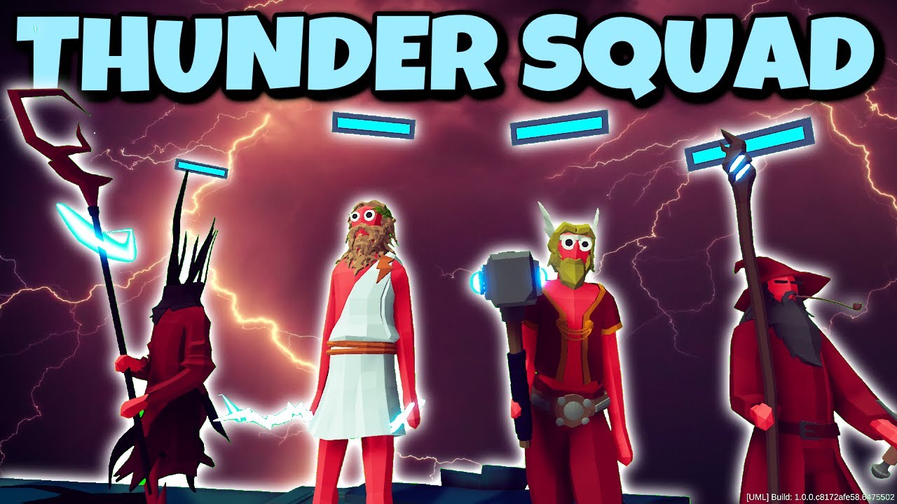 Thunder Squad! Tempest Lich + Zeus + Thor + Wizard vs Every Faction - TABS Gameplay