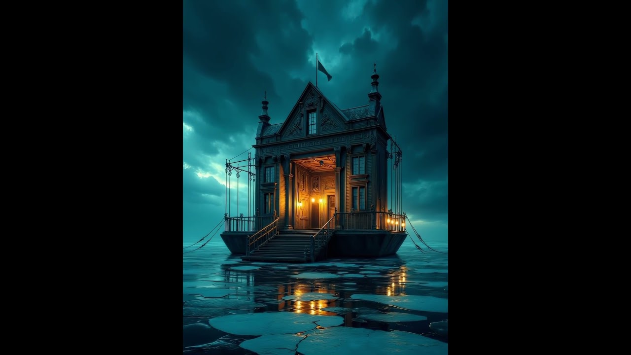 Mystical Floating House at Twilight, video content, 2025 #arsenalai_ #floatinghouse #mystical
