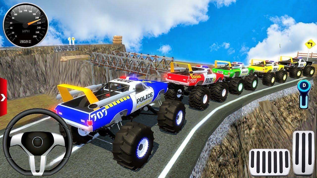 Juego De Cinco Supercoches De Policía En Mountain City | Five Players Gameplay.