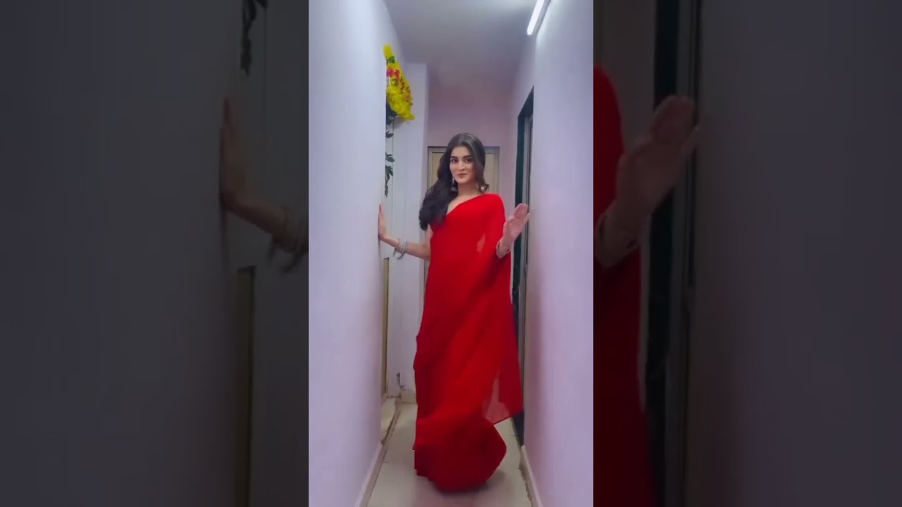 Insta Reels shorts tiktok beautiful girl dance sexy saree hot bhabhi viral video backless saree suit