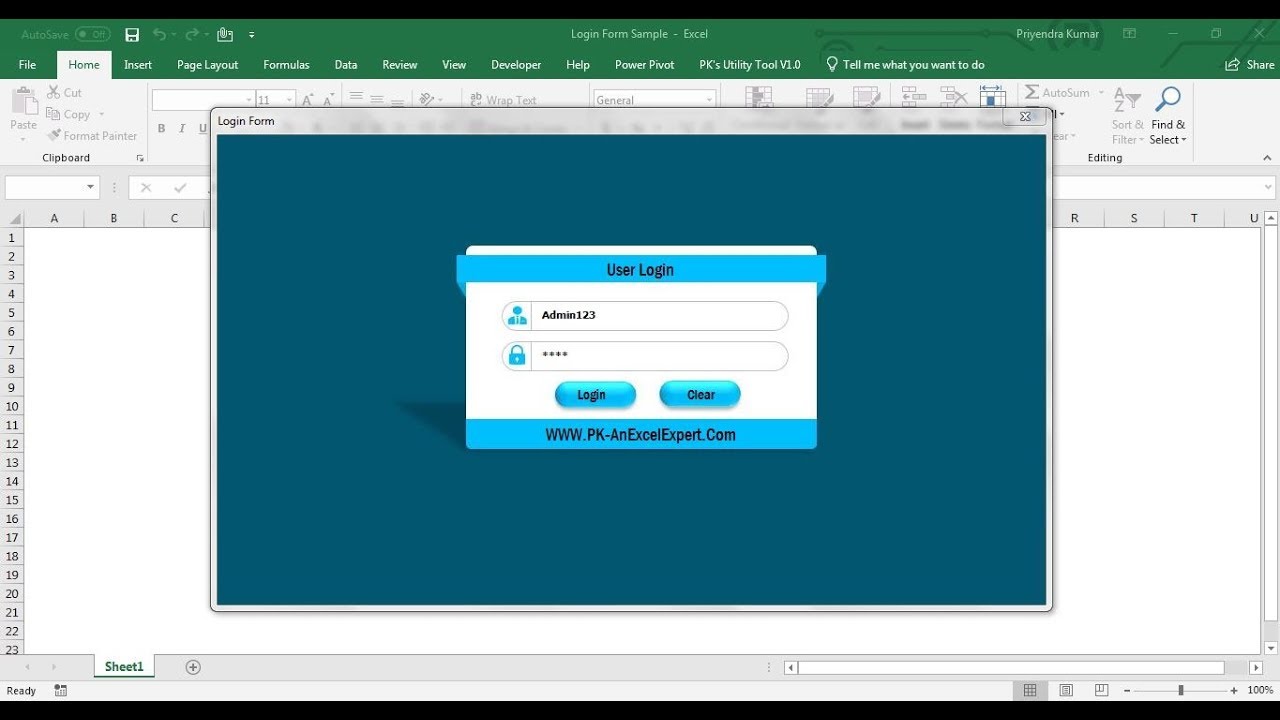 Login Form for Excel VBA based Application Connect with MS Access Database Complete Tutorial