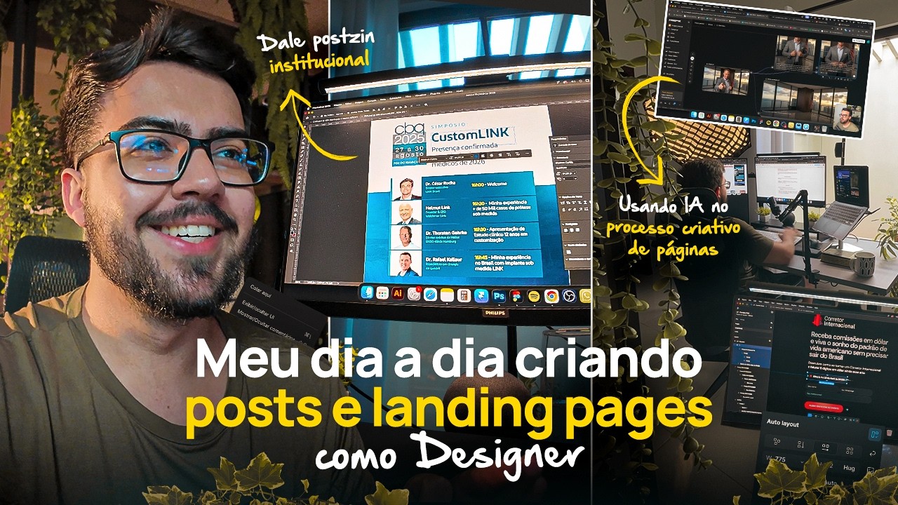 Bastidores criando POSTS e LANDING PAGES | Processo criativo com IA e alterações