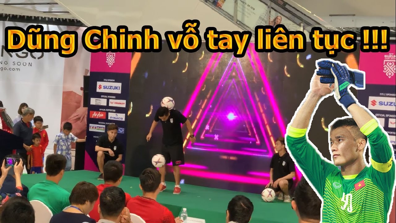 Thử Thách Bóng Đá DKP trổ tài khiến Bùi Tiến Dũng , Hà Đức Chinh ĐT Việt Nam vỗ tay ở AFF Cup 2018