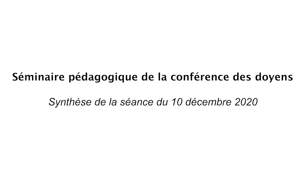 Synthèse et conclusion : Benoit Veber